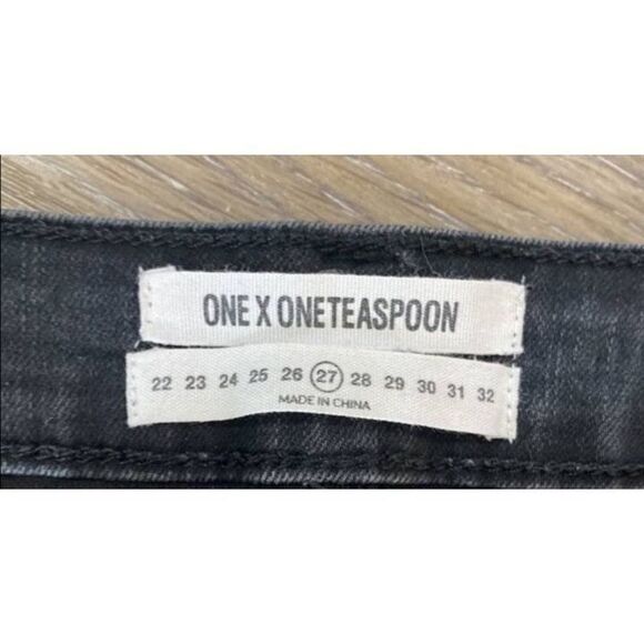 OneTeaspoon Freebirds II High Wiast Skinny Denim Jeans Black Punk … - Picture 9 of 11